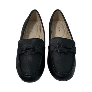 Lands’ End Black Pebbled Leather Driving Shoes Loafers - Brand New - Women’s 11